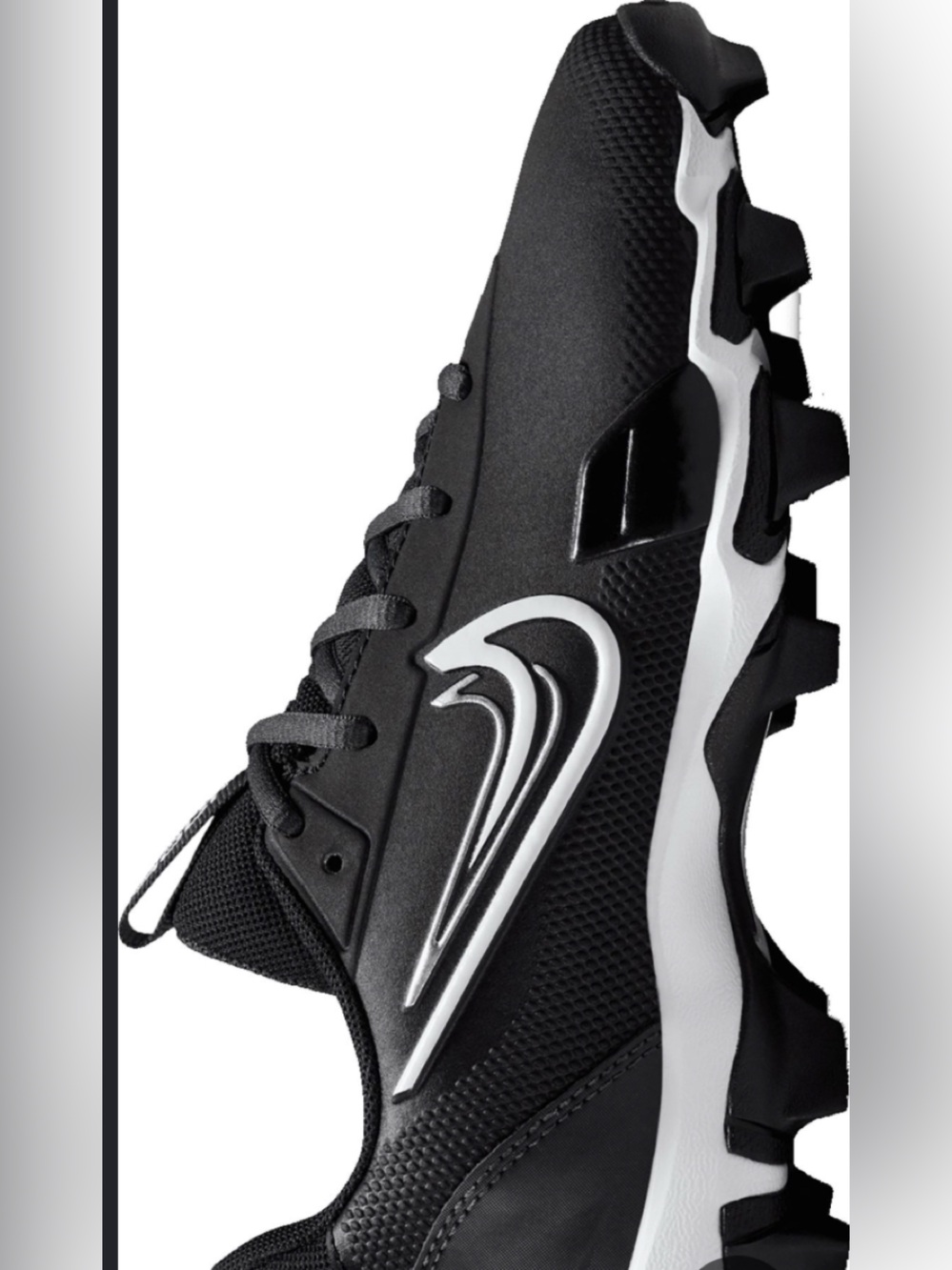 Nike Force Boys baseball Black and White Athletic Cleats trout 9
